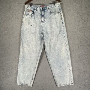 Empyre Easy Now 32 Distressed Stonewashed Baggy Blue Y2K Grunge Thrash Skate